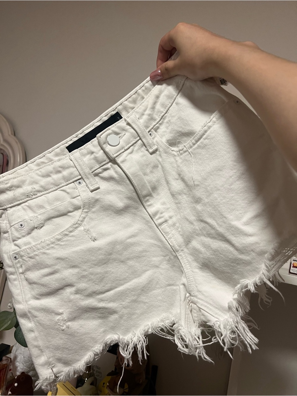 DENIM X ALEXANDER WANG white denim shorts size 24